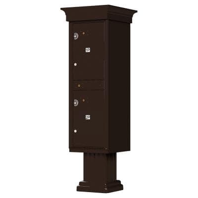 1590-T1V Outdoor Parcel Locker with Vogue Accessory in Dark Bronze