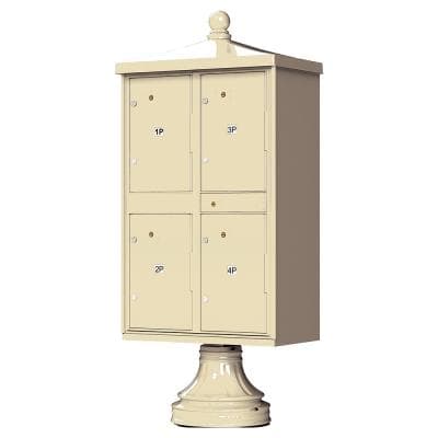 1590-T2V2 Outdoor Parcel Locker with Vogue Accessory in Sandstone